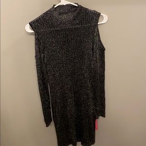 Cold shoulder glitter dress